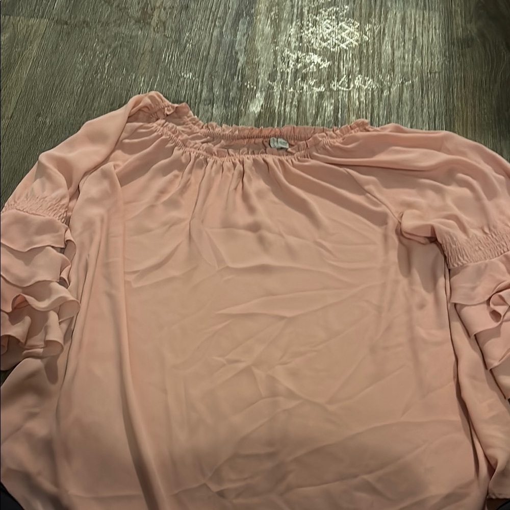 Pink Ruffled Relaxed Blouse